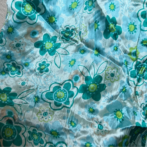 Y2K vintage silk babydoll floral lace sheer mesh velvet sequins  cami top fairy - Picture 5 of 8